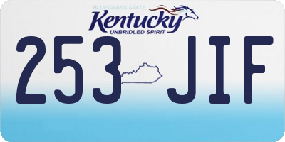 KY license plate 253JIF