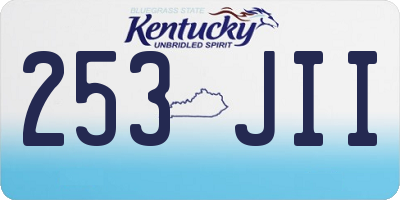 KY license plate 253JII