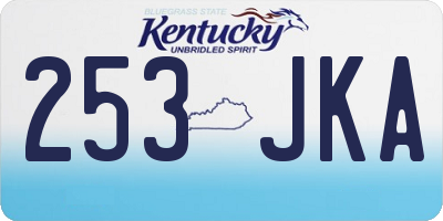 KY license plate 253JKA