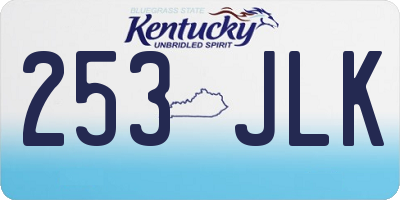 KY license plate 253JLK