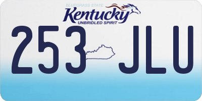 KY license plate 253JLU