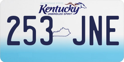 KY license plate 253JNE