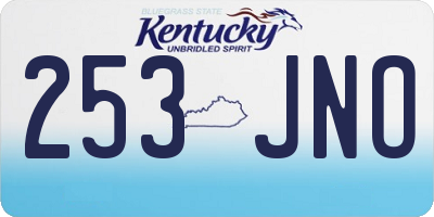 KY license plate 253JNO