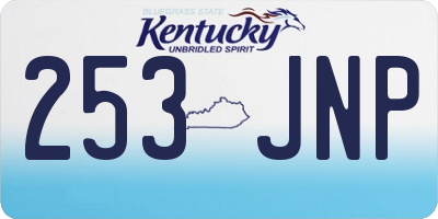 KY license plate 253JNP