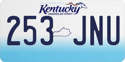KY license plate 253JNU