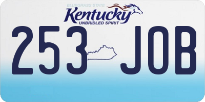 KY license plate 253JOB