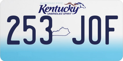 KY license plate 253JOF