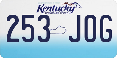 KY license plate 253JOG