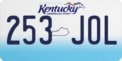 KY license plate 253JOL