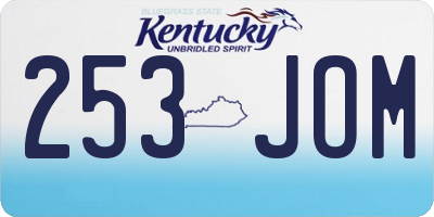 KY license plate 253JOM
