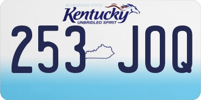 KY license plate 253JOQ