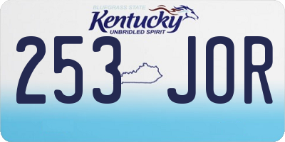 KY license plate 253JOR