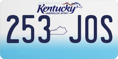 KY license plate 253JOS
