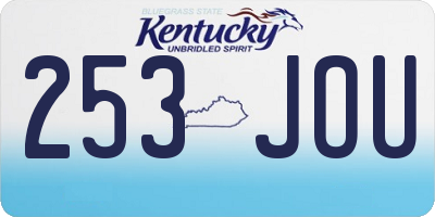 KY license plate 253JOU