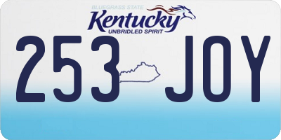 KY license plate 253JOY