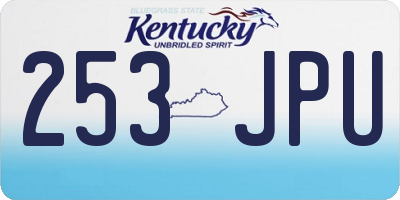 KY license plate 253JPU