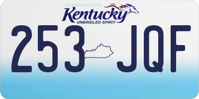 KY license plate 253JQF