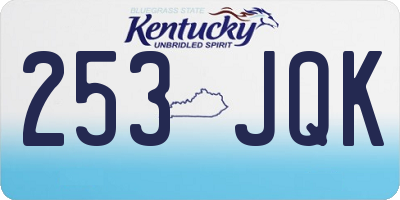 KY license plate 253JQK