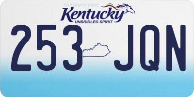 KY license plate 253JQN