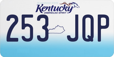 KY license plate 253JQP