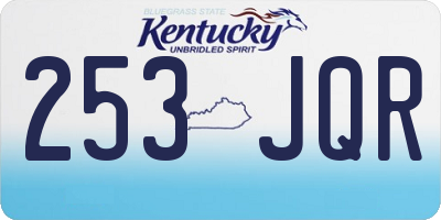 KY license plate 253JQR