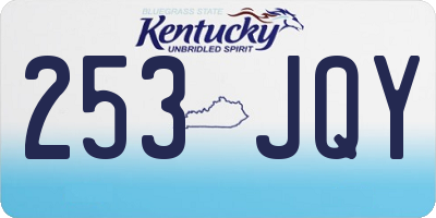 KY license plate 253JQY