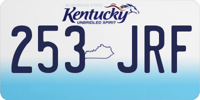 KY license plate 253JRF