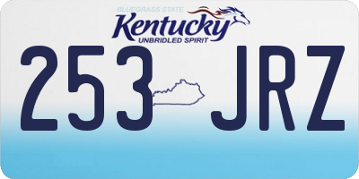 KY license plate 253JRZ