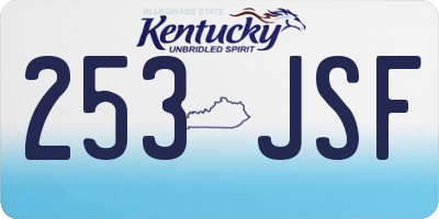 KY license plate 253JSF