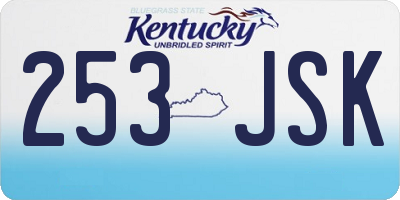 KY license plate 253JSK