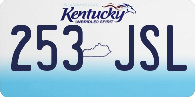 KY license plate 253JSL