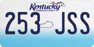 KY license plate 253JSS