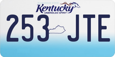 KY license plate 253JTE