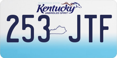 KY license plate 253JTF