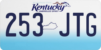 KY license plate 253JTG