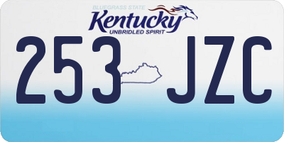 KY license plate 253JZC