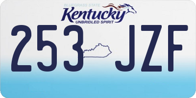 KY license plate 253JZF
