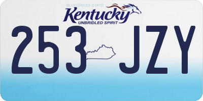 KY license plate 253JZY