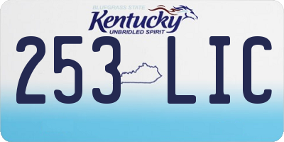 KY license plate 253LIC