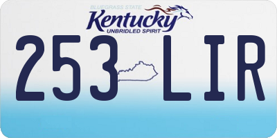 KY license plate 253LIR