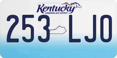 KY license plate 253LJO