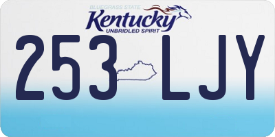 KY license plate 253LJY