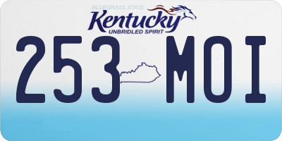 KY license plate 253MOI