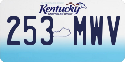 KY license plate 253MWV