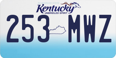 KY license plate 253MWZ