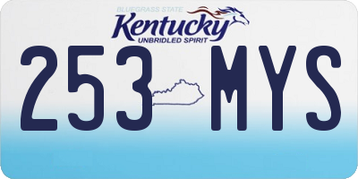 KY license plate 253MYS