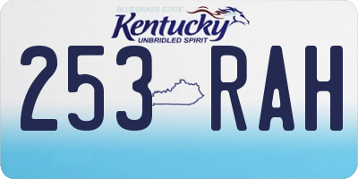 KY license plate 253RAH