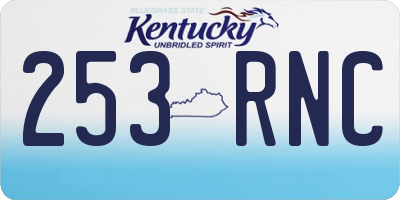 KY license plate 253RNC