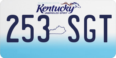 KY license plate 253SGT