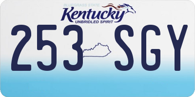 KY license plate 253SGY